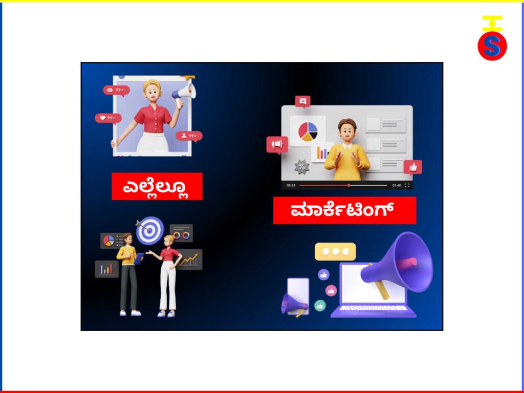 ಮಾರ್ಕೆಟಿಂಗ್-ಕುರಿತ-ವಿಡಿಯೋಗಳು-ಗುರಿಯ-ತೀರ್ಮಾನ-ಹಾಗೂ-ಜಾಹೀರಾತಿನ-ಚಿಹ್ನೆಗಳ-ಜೊತೆಗೆ-ಎಲ್ಲೆಲ್ಲೂ-ಮಾರ್ಕೆಟಿಂಗ್-ಎಂಬ-ವಾಕ್ಯವನ್ನು-ಒಳಗೊಂಡ-ಚಿತ್ರ-ಕಲಿಕೆ-ಮತ್ತು-ಹಂಚಿಕೆಯ-ಅಗತ್ಯವನ್ನು-ತಿಳಿಸುತ್ತಿದೆ 